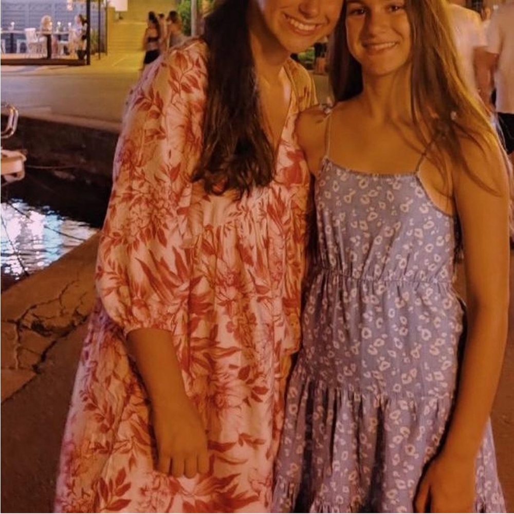 h & m pink floral dress